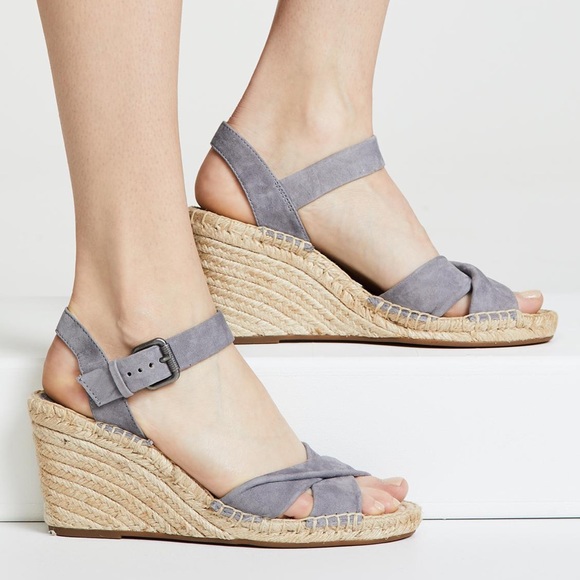 Splendid Shoes - Splendid Fairfax Grey Suede Espadrille Wedges